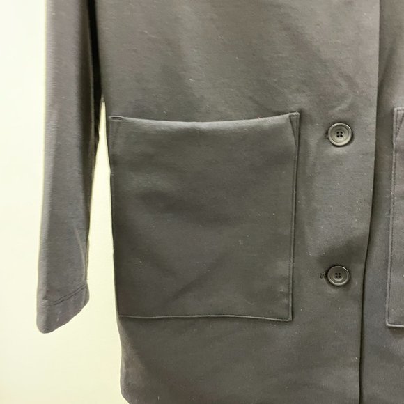 Kit & Ace Collarless Stretch Jacket Button Down Knit (M) - Picture 7 of 11